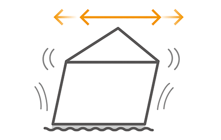 地震の揺れに”耐える”