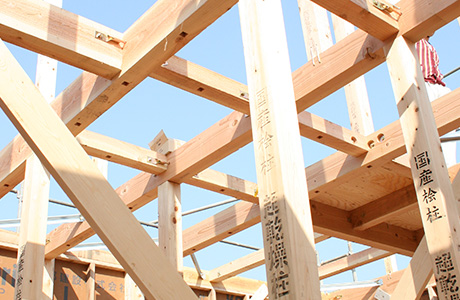 ひのきの無垢の柱