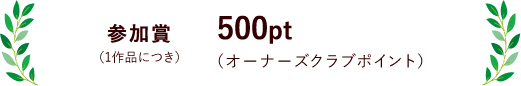 参加賞 500pt(（オーナーズクラブポイント）)