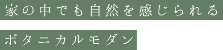 家の中でも自然を感じられるボタニカルモダン
