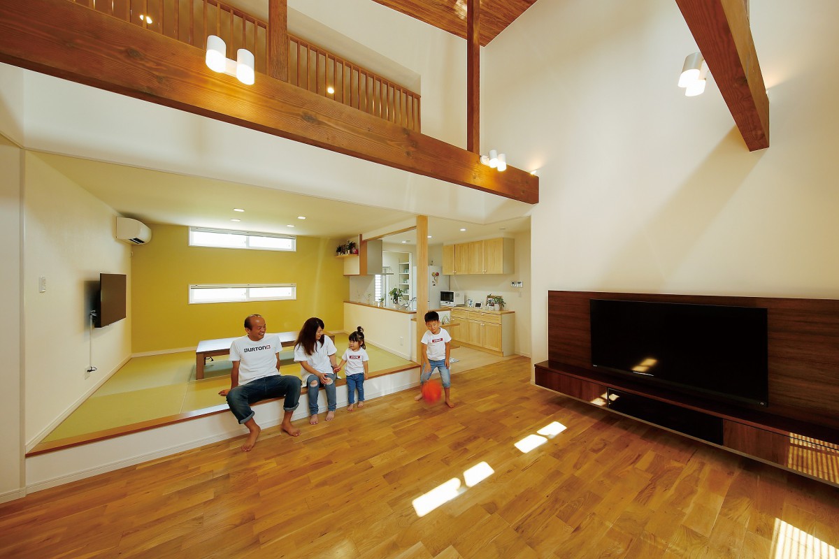 緩やかにゾーニングしながら一体感あるLDK