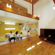 緩やかにゾーニングしながら一体感あるLDK