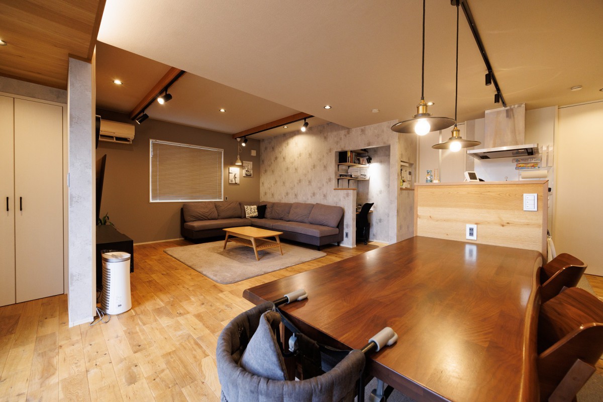 どこにいても家族の様子が見渡せる一体感のあるLDK