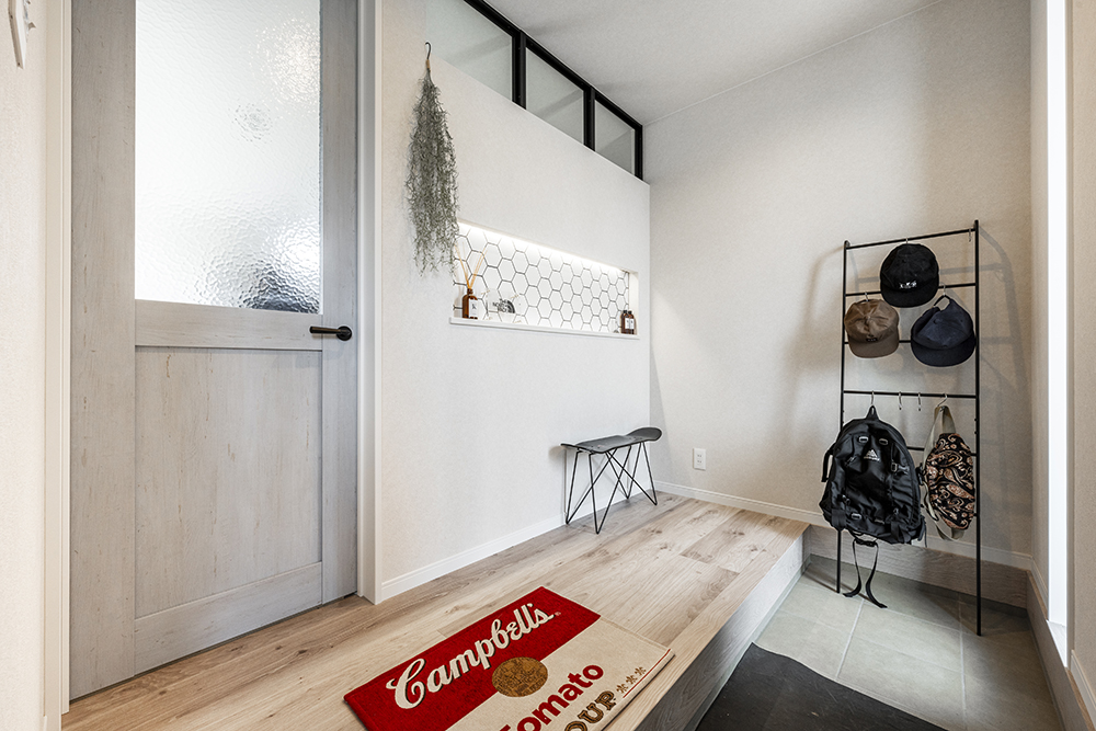 お気に入りのモデルハウスを参考にしたエントランス