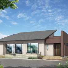 オシャレな平屋　タイルの家　